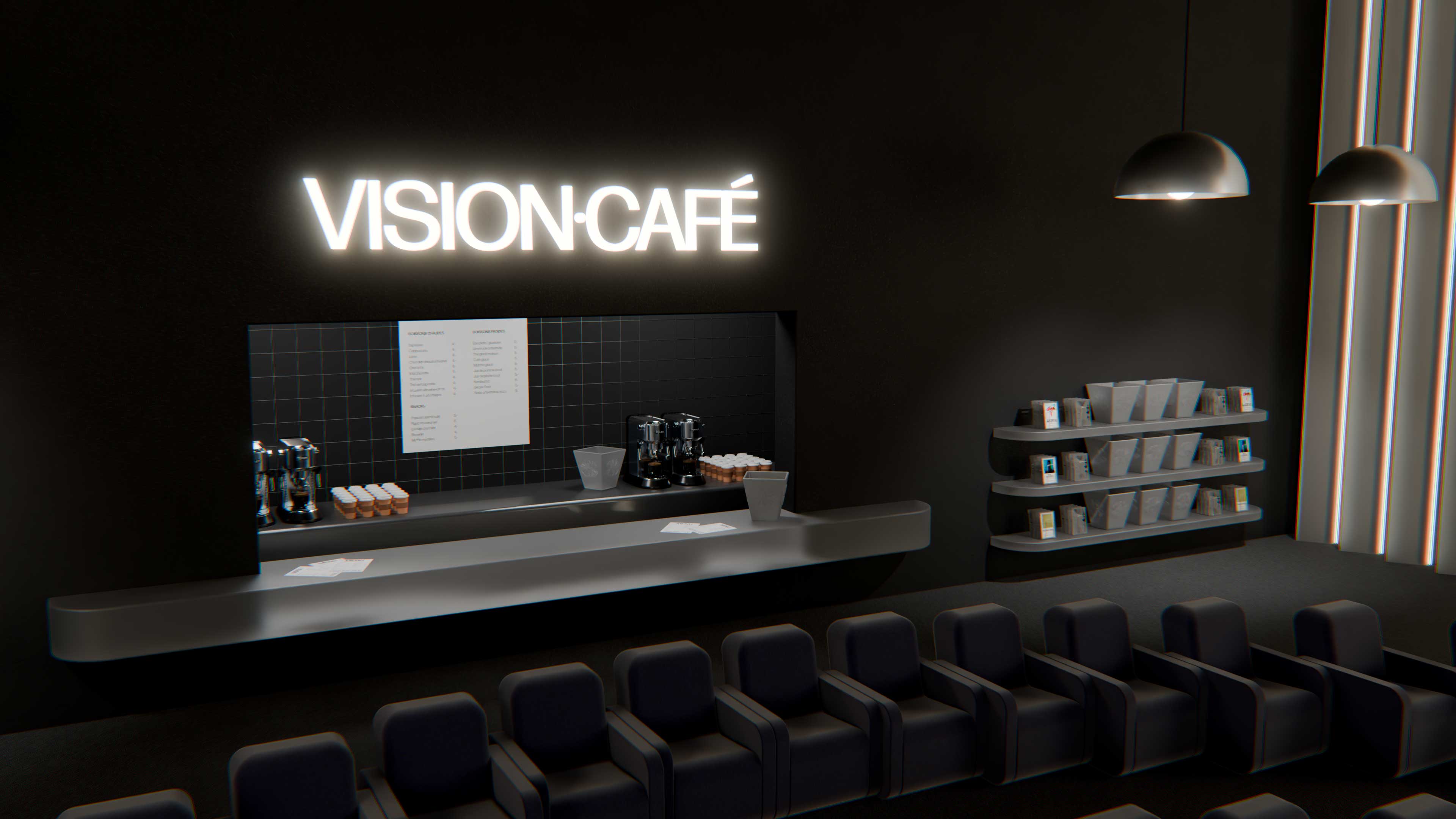Vue droite de l’espace café VISION∙S
